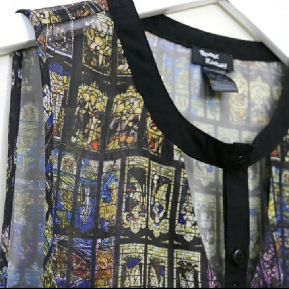 ISO Teenage Runaway sheer chiffon cathedral top M - Picture 4 of 4